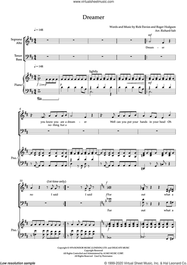 Dreamer (SSATB) (arr. Richard Salt) (COMPLETE)