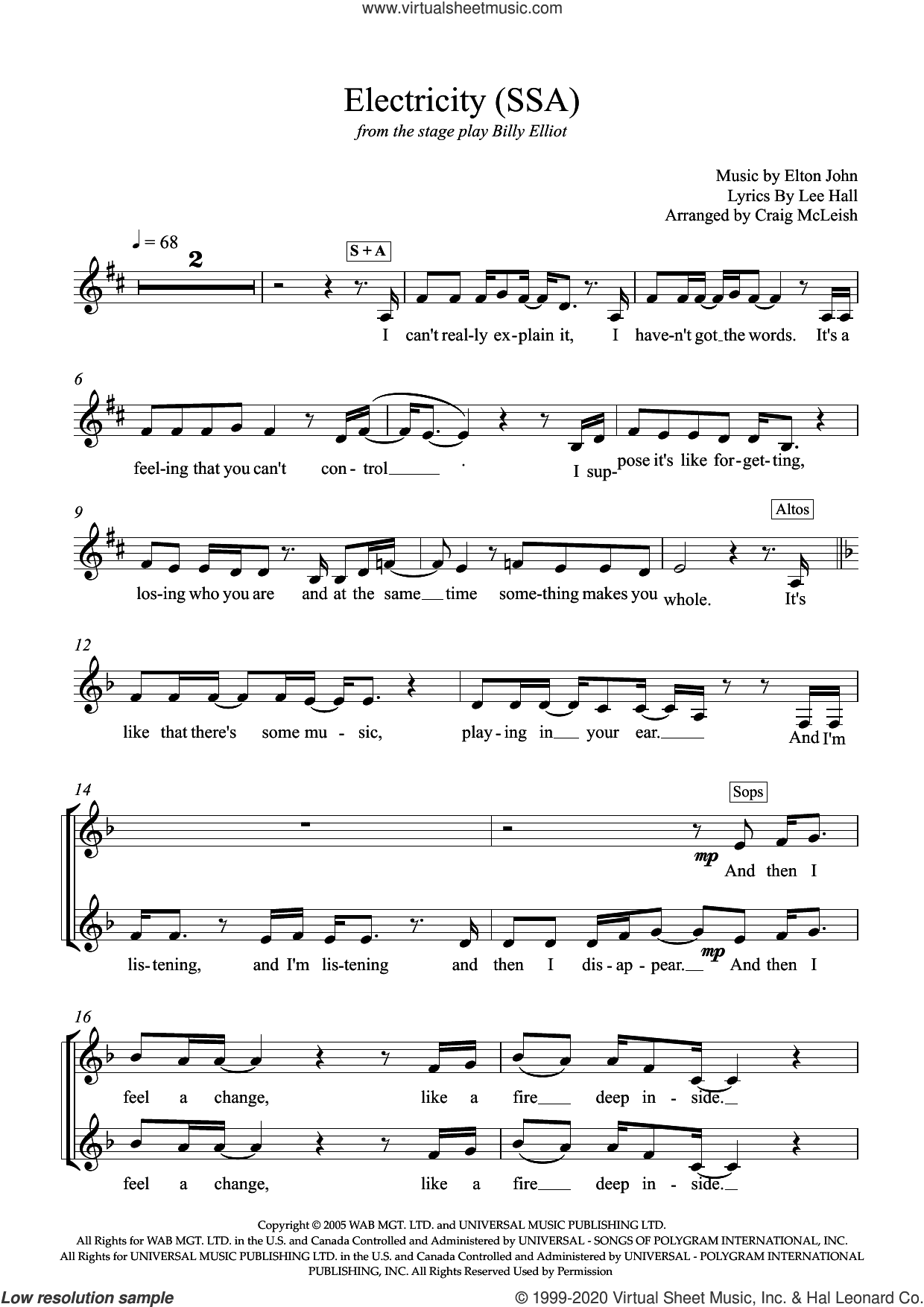 Electricity (SSA) (arr. Craig McLeish) (COMPLETE)
