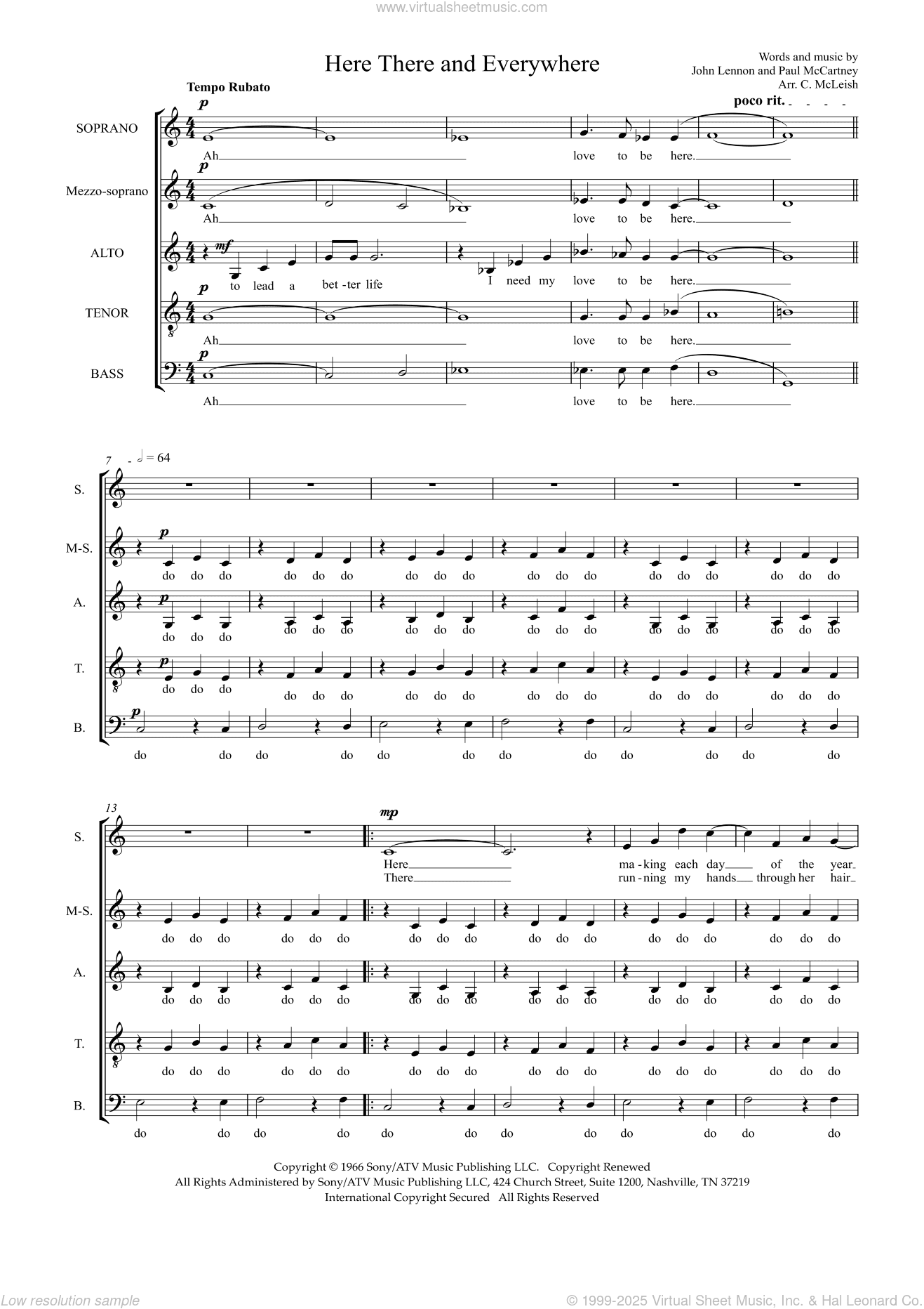Here, There And Everywhere (arr. Craig McLeish)