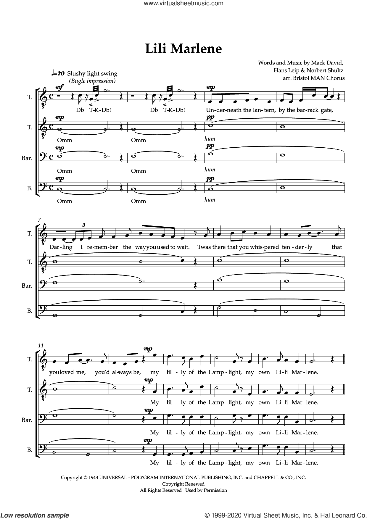 Lili Marlene (arr. Sam Burns)