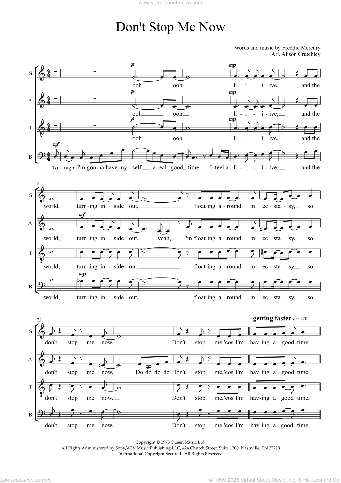 Don't Stop Me Now (arr. Alison Crutchley)