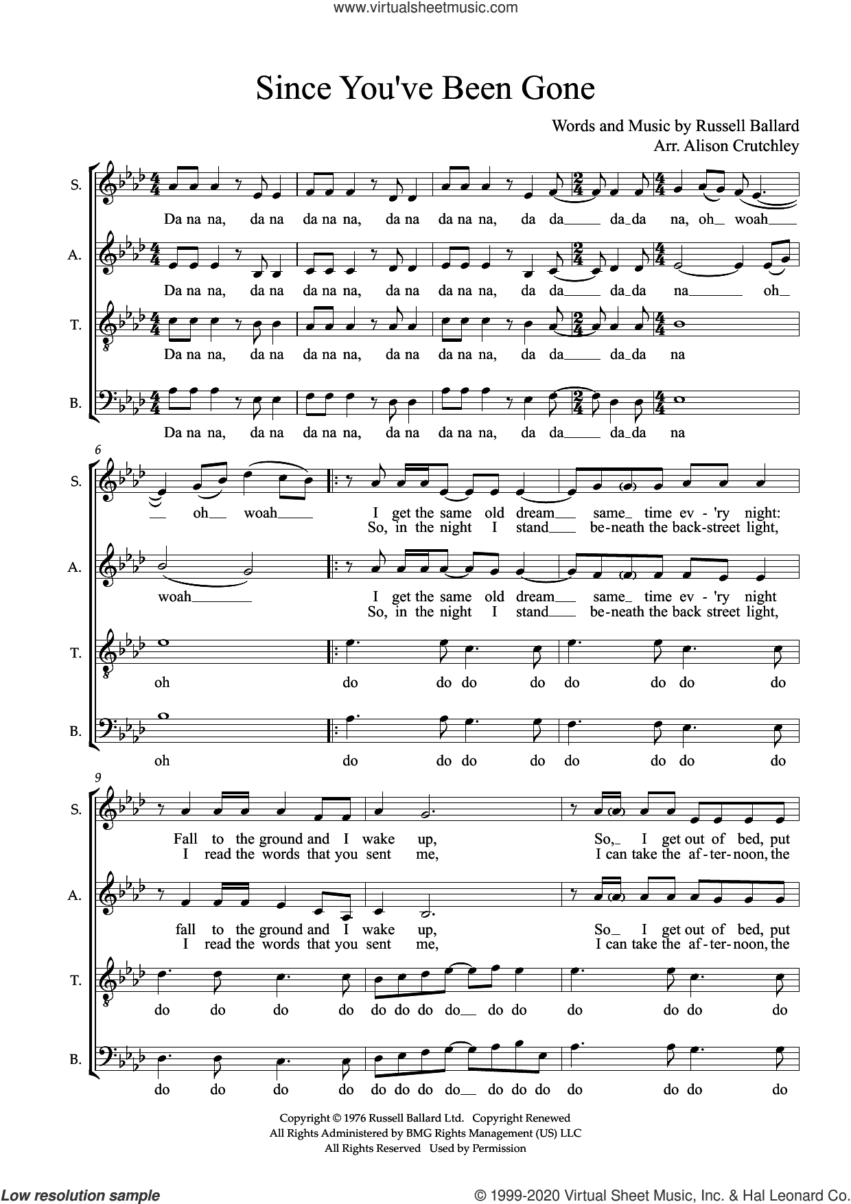 Since You've Been Gone (arr. Alison Crutchley)