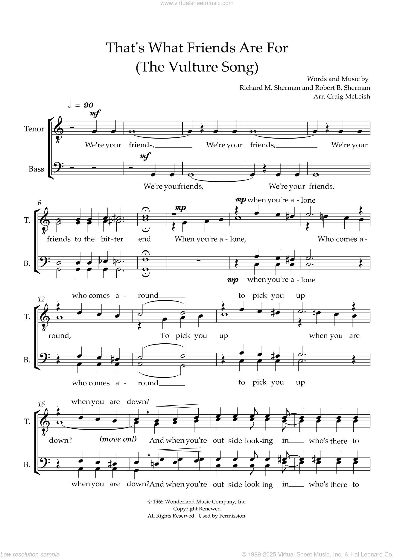 That's What Friends Are For (the Vulture Song) (arr. Craig McLeish)