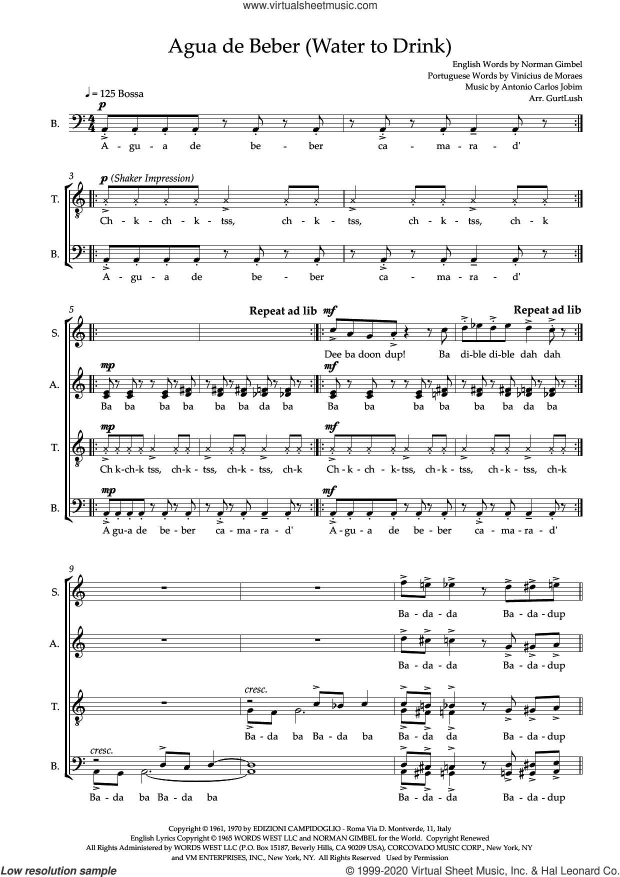 Agua de Beber (Water to Drink) (arr. Sam Burns)