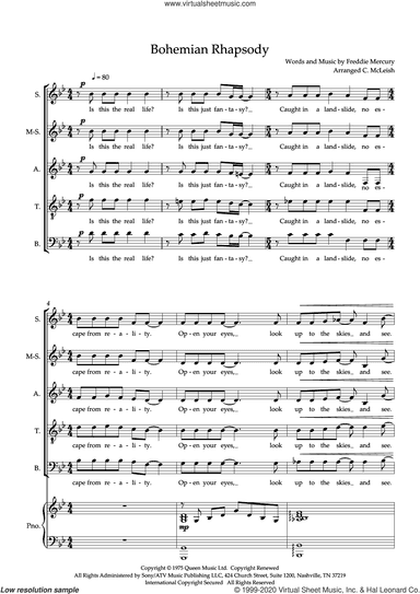 Bohemian Rhapsody (SSATB) (arr. Craig McLeish)
