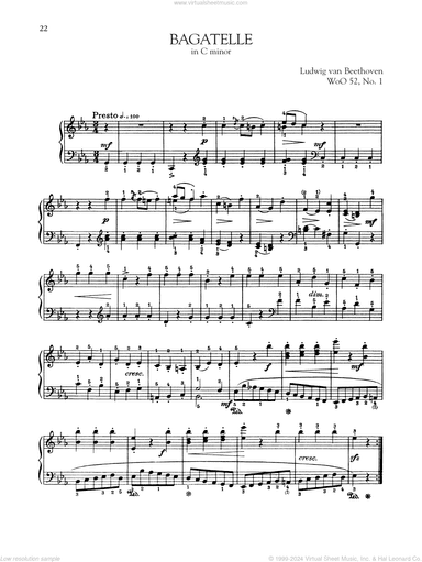 Bagatelle In C Minor, WoO 52