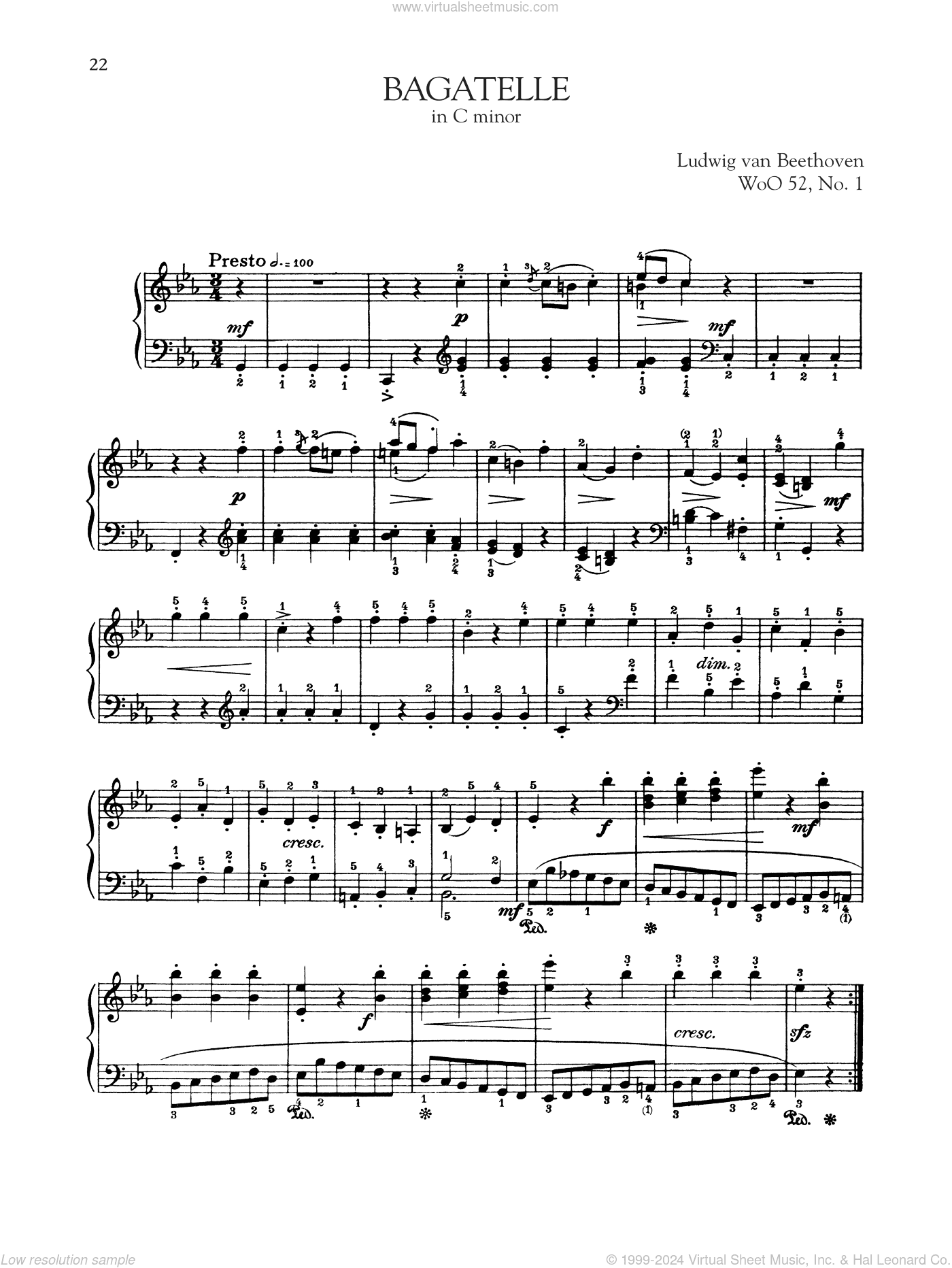 Bagatelle In C Minor, WoO 52
