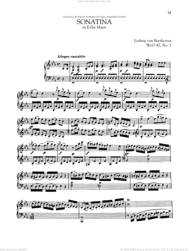 Sonata In E-Flat Major, WoO 47, No. 1