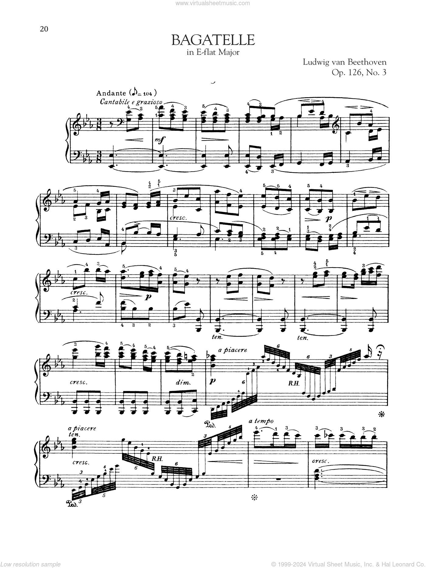 Bagatelle In E-Flat Major, Op. 126, No. 3