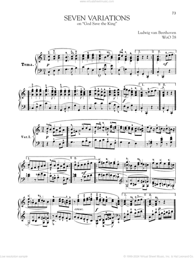 7 Variations On God Save The King, WoO 78