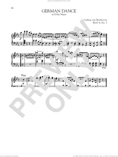 German Dance In E-Flat Major, WoO 8, No. 5