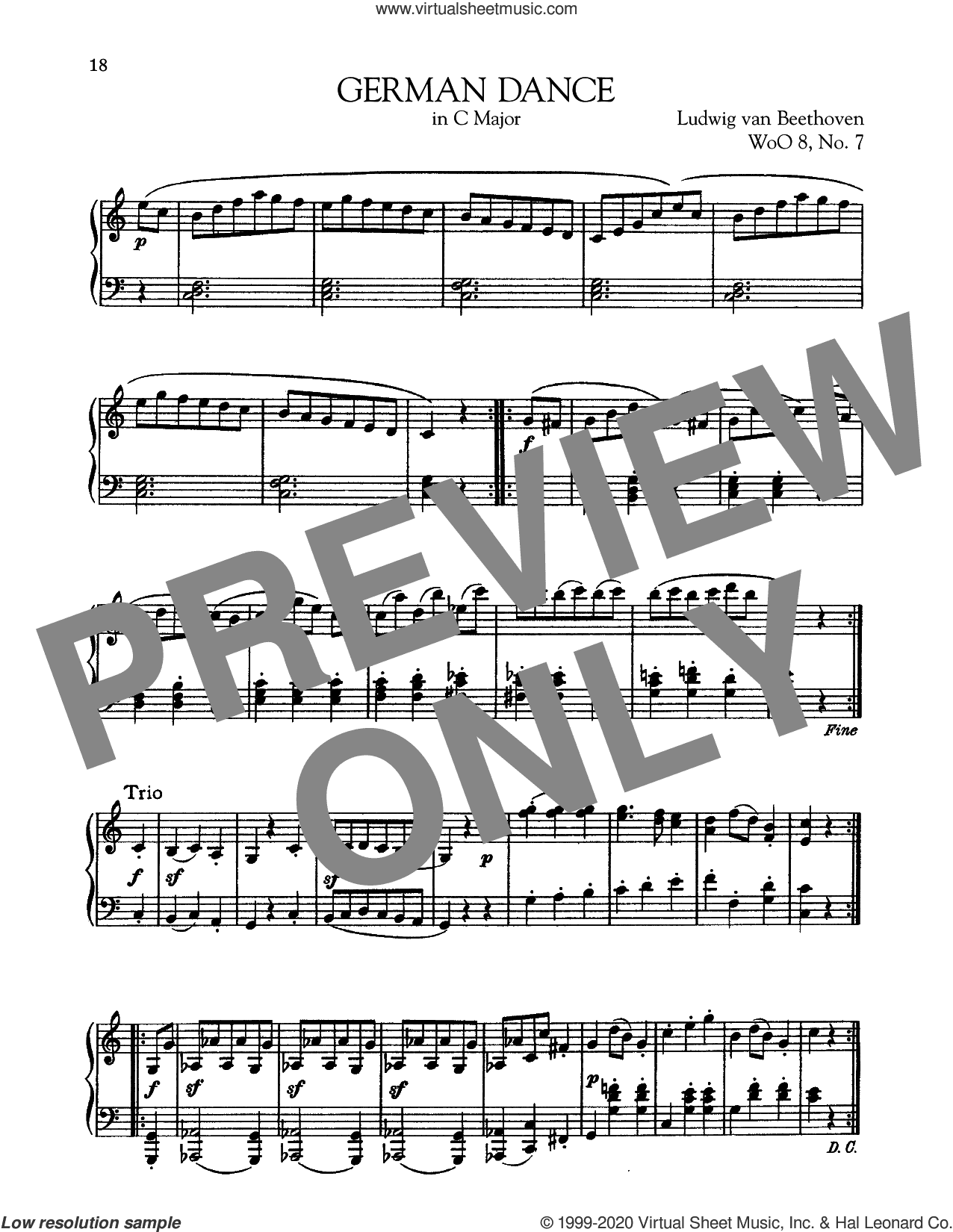 German Dance In C Major, WoO 8, No. 7