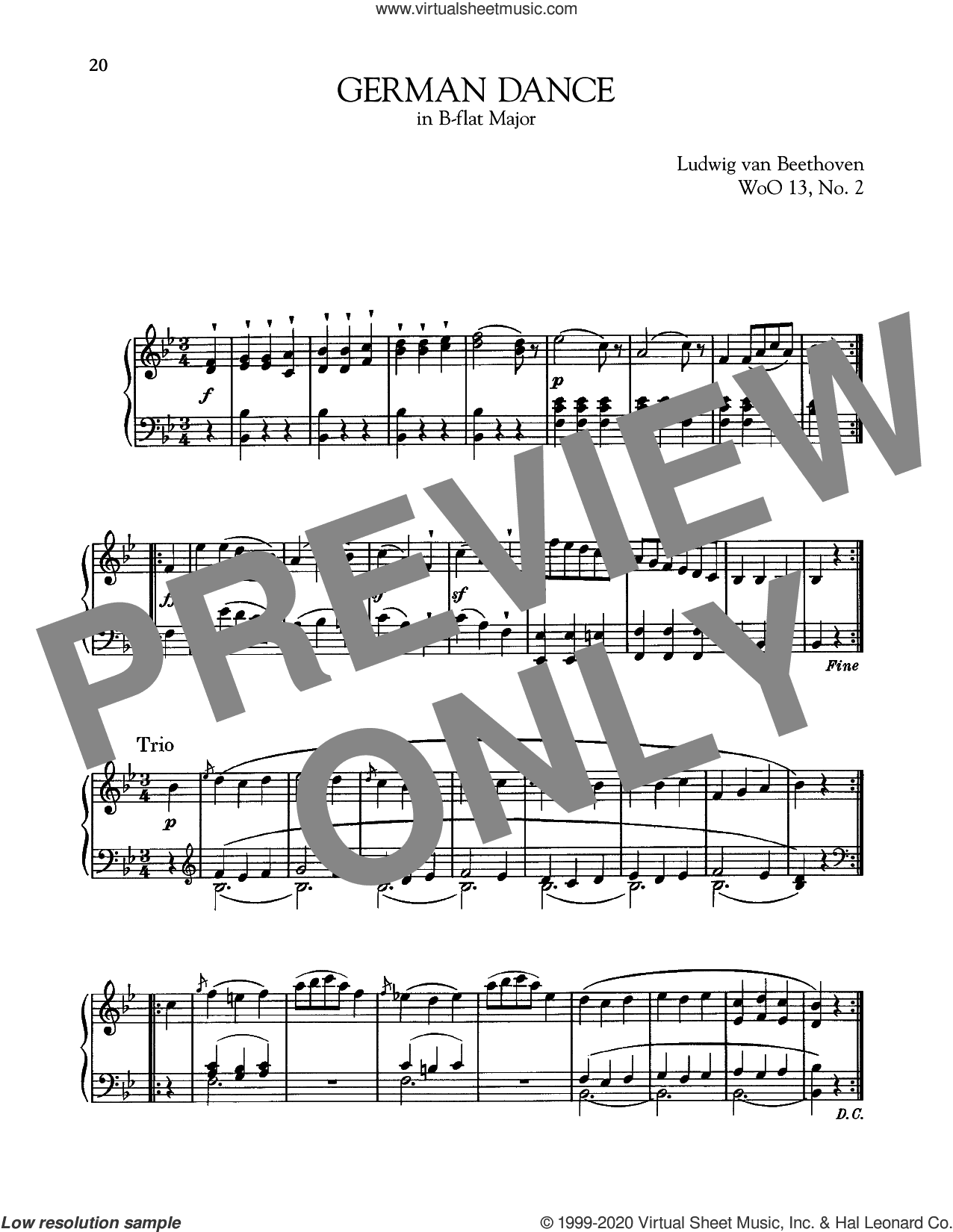 German Dance In B-Flat Major, WoO 13, No. 2