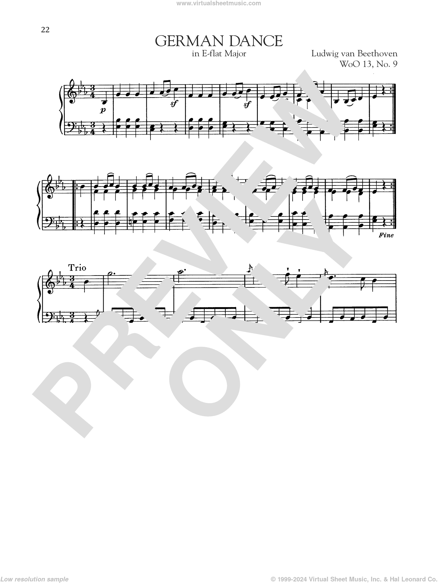 German Dance In E-Flat Major, WoO 13, No. 9