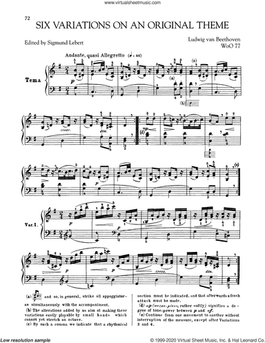 Six Easy Variations In G Major