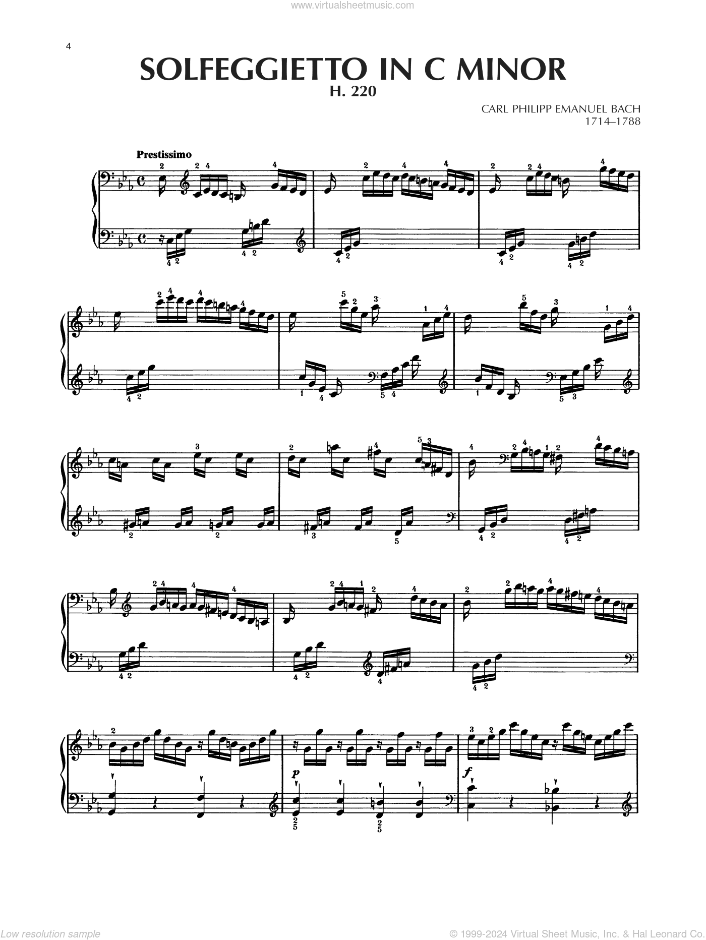 Solfegietto In C Minor, H. 220