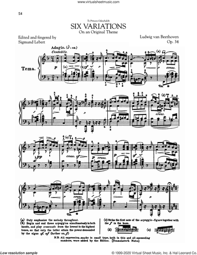 6 Variations, Op. 34