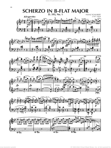 Scherzo In B-Flat Major, D. 593, No. 1