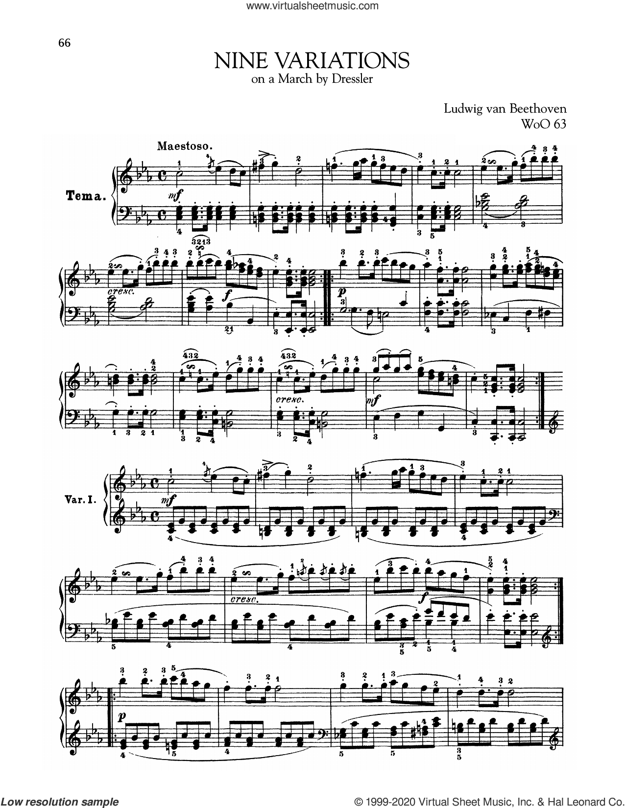 9 Variations On A March By Dressler, WoO 63