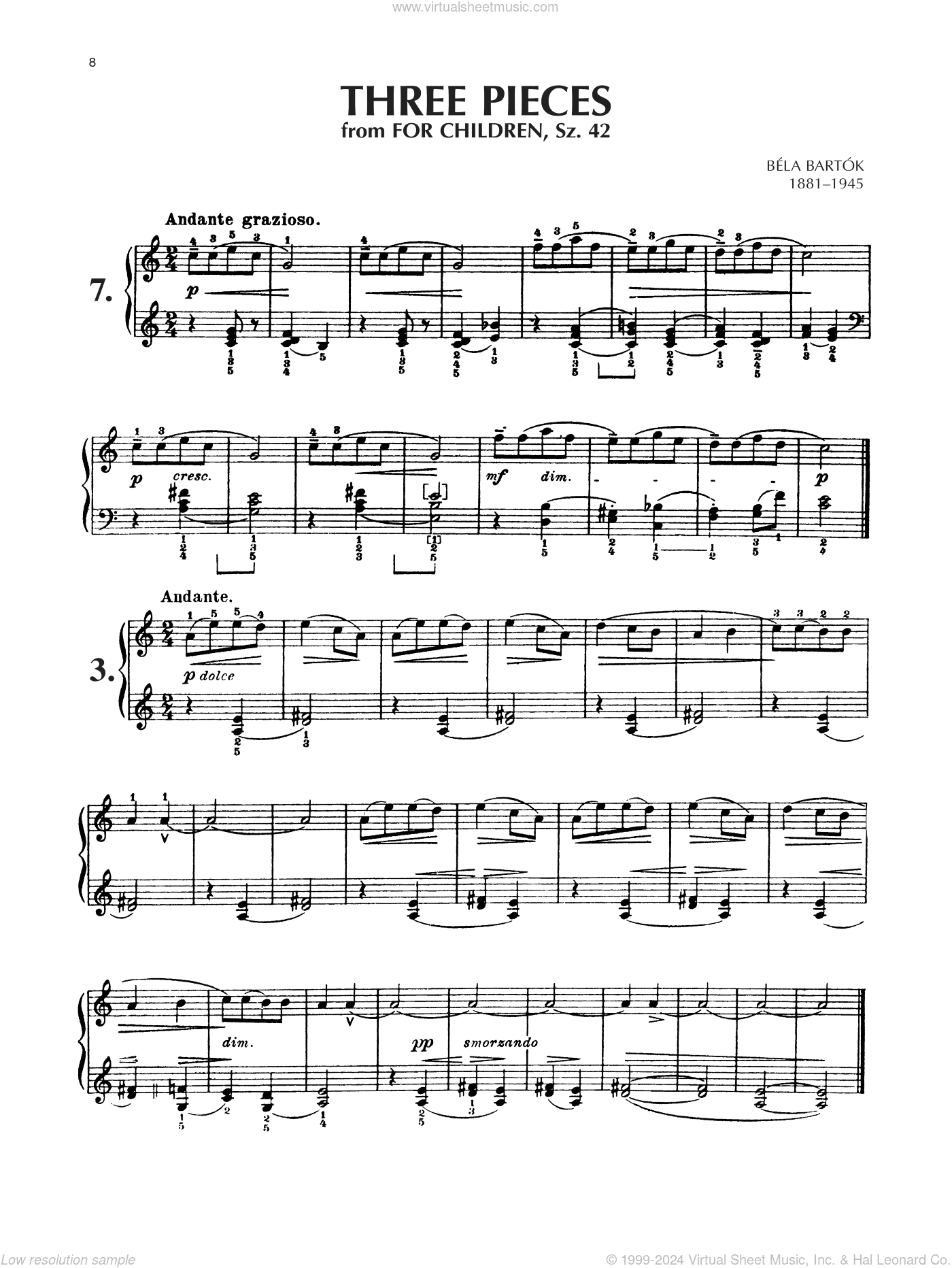 Andante Grazioso, Sz. 42, No. 7
