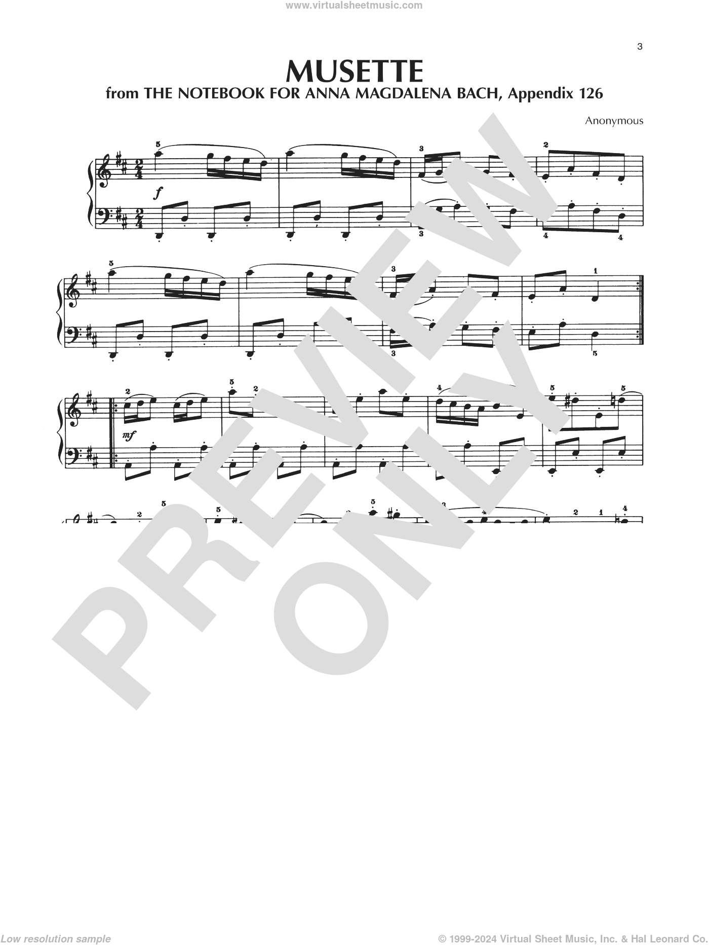 Musette In D Major, BWV Appendix 126