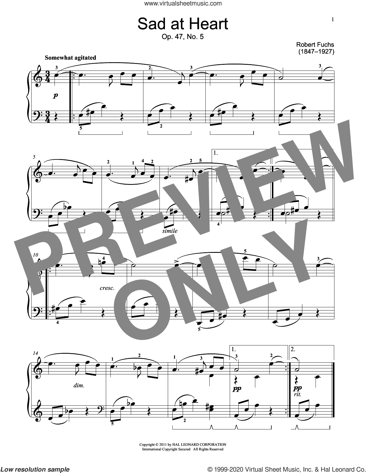 Sad At Heart, Op. 47, No. 5
