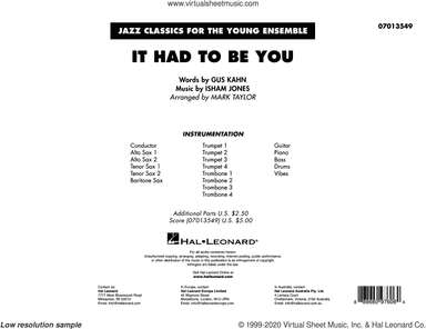 It Had to Be You (arr. Mark Taylor) (COMPLETE)