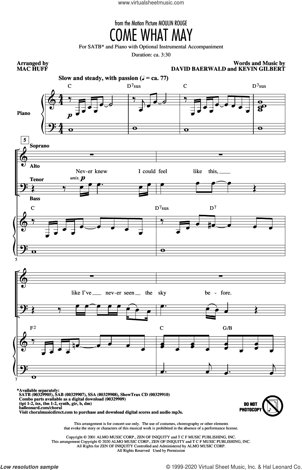 Come What May (from Moulin Rouge) (arr. Mac Huff)