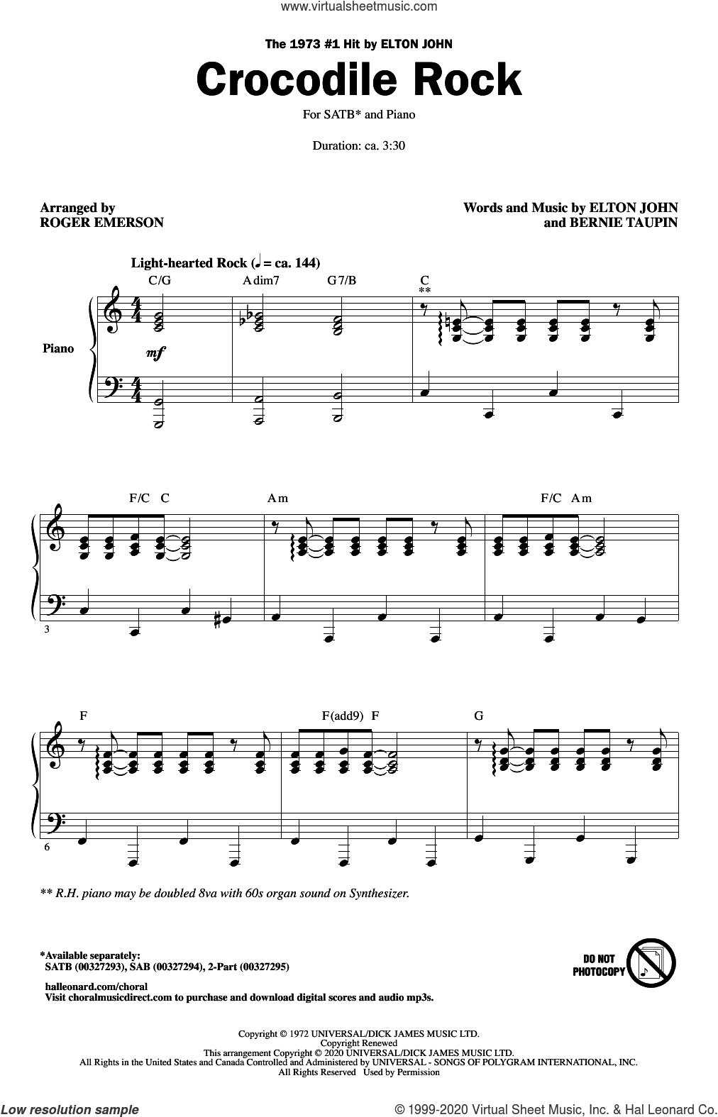 Crocodile Rock (arr. Roger Emerson)
