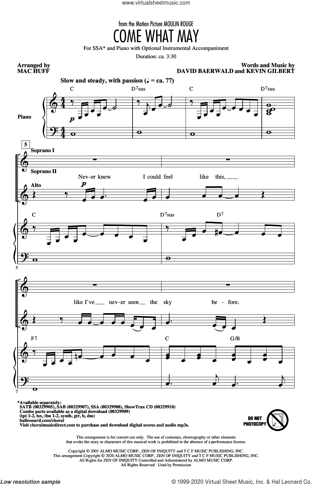 Come What May (from Moulin Rouge) (arr. Mac Huff)