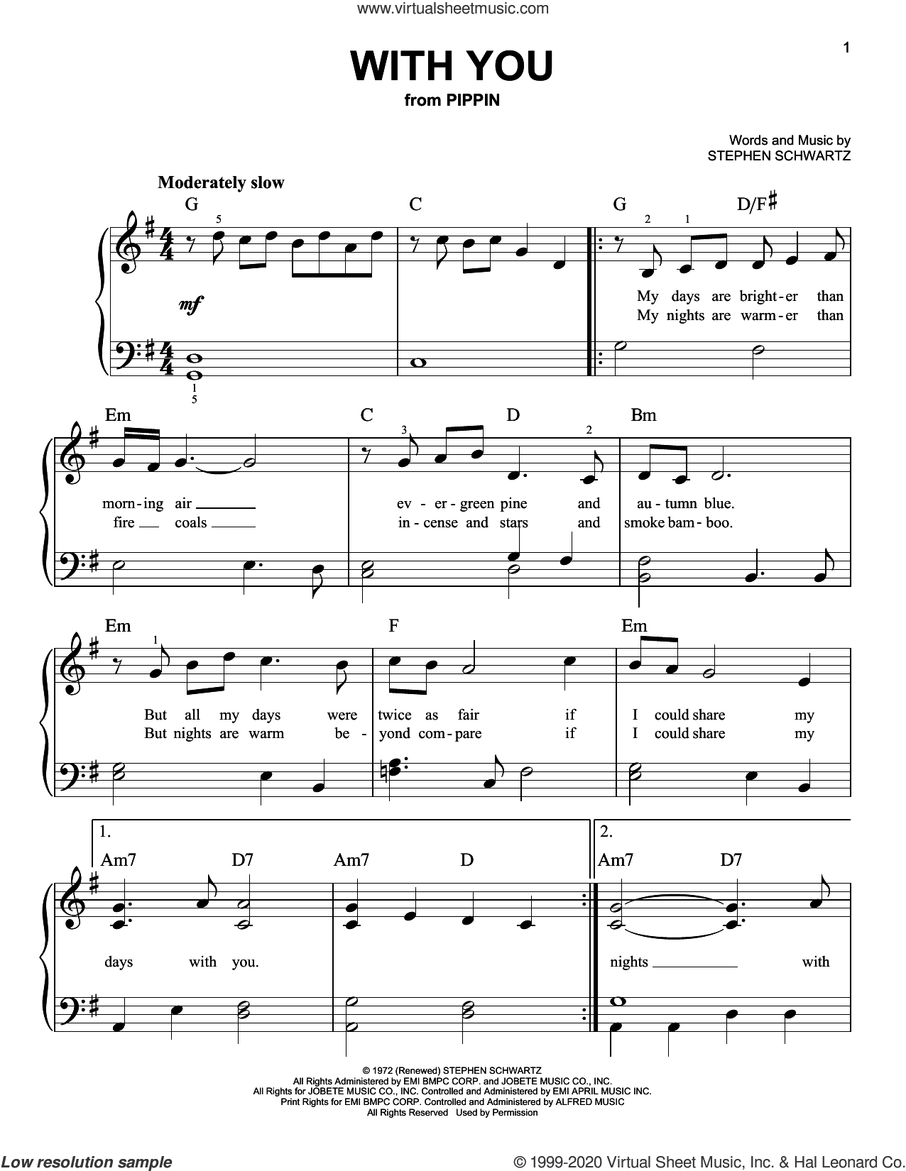 With You (from Pippin), (beginner)