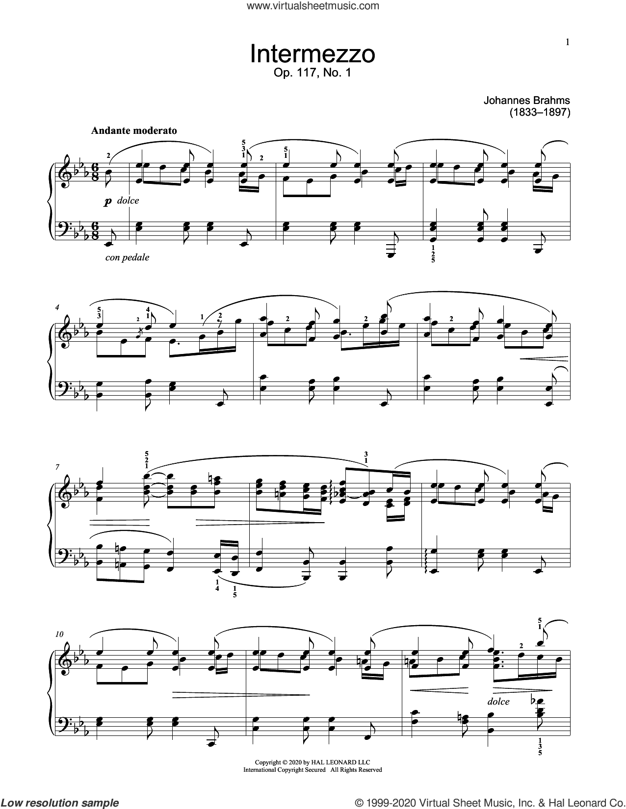Intermezzo, Op. 117, No. 1