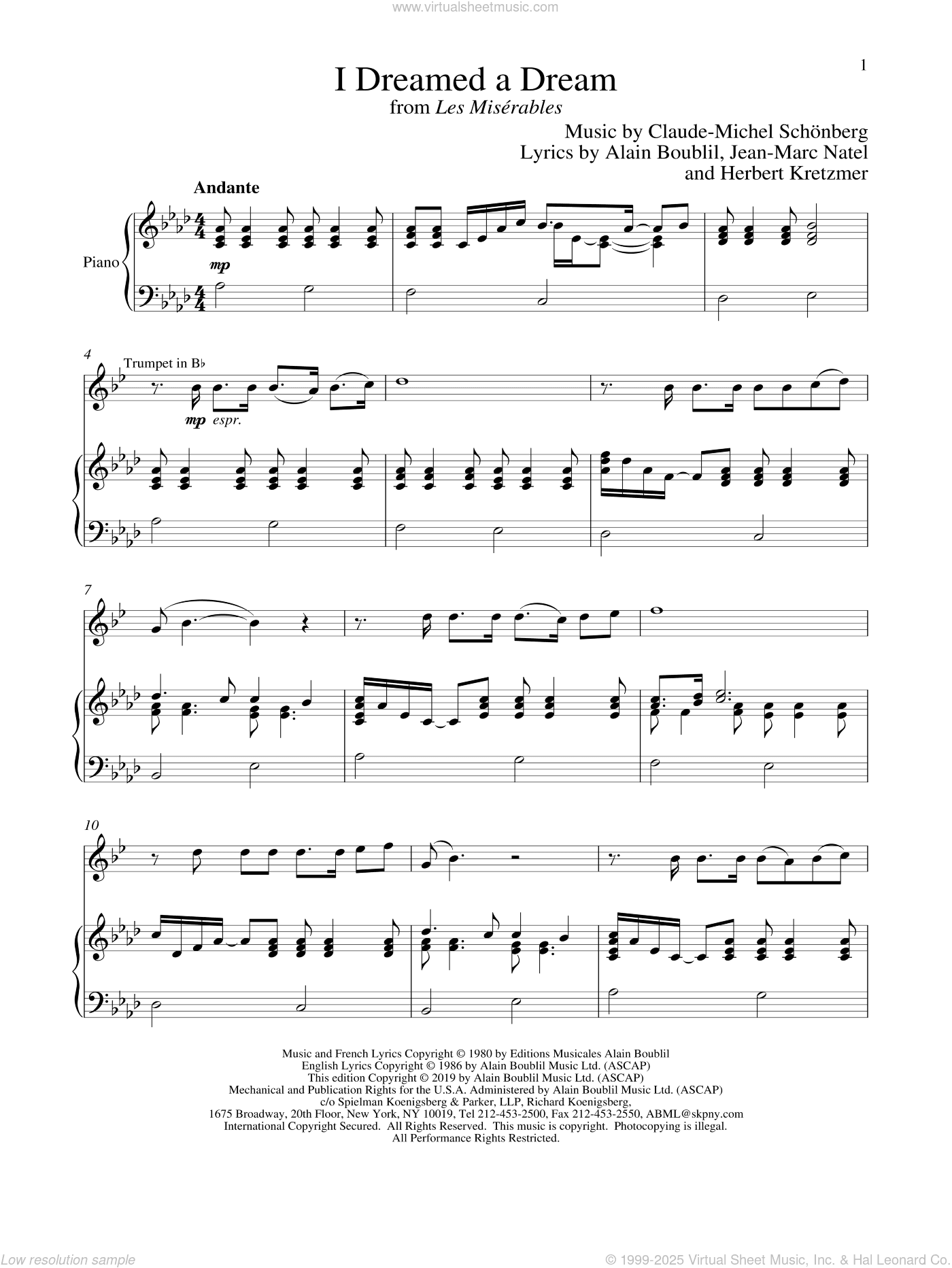 I Dreamed A Dream (from Les Miserables)