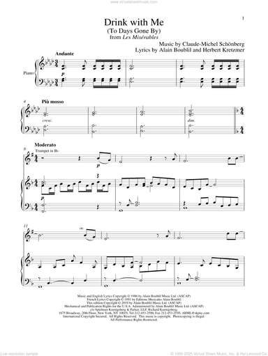 Drink With Me (To Days Gone By) (from Les Miserables)