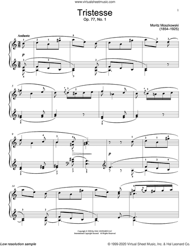 Tristesse, Op. 77, No. 1