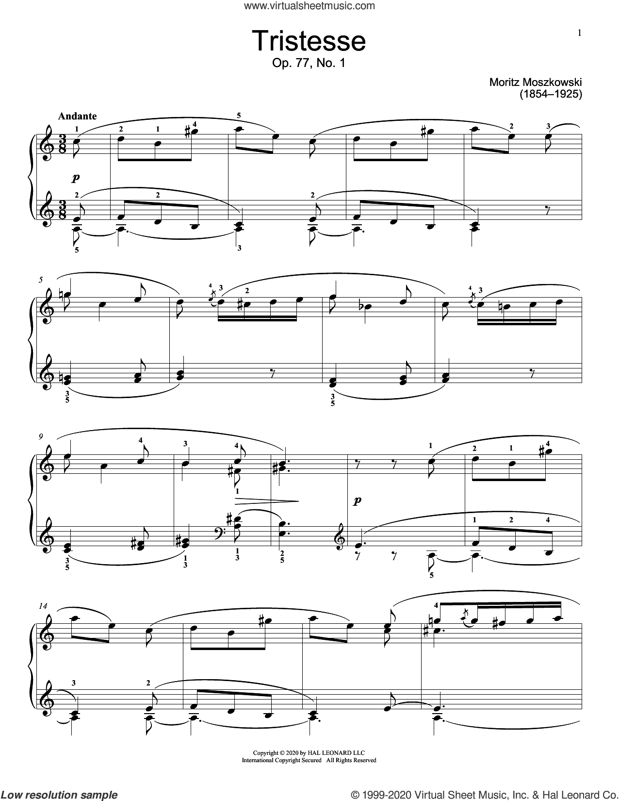 Tristesse, Op. 77, No. 1