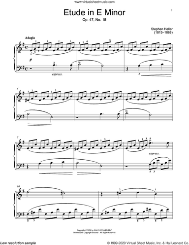 Etude In E Minor, Op. 47, No. 15