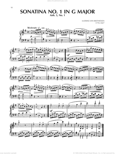 Sonatina In G Major, Anh. 5, No. 1