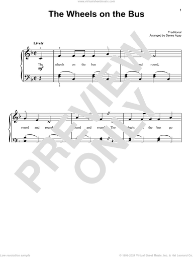 The Wheels On The Bus (arr. Denes Agay)