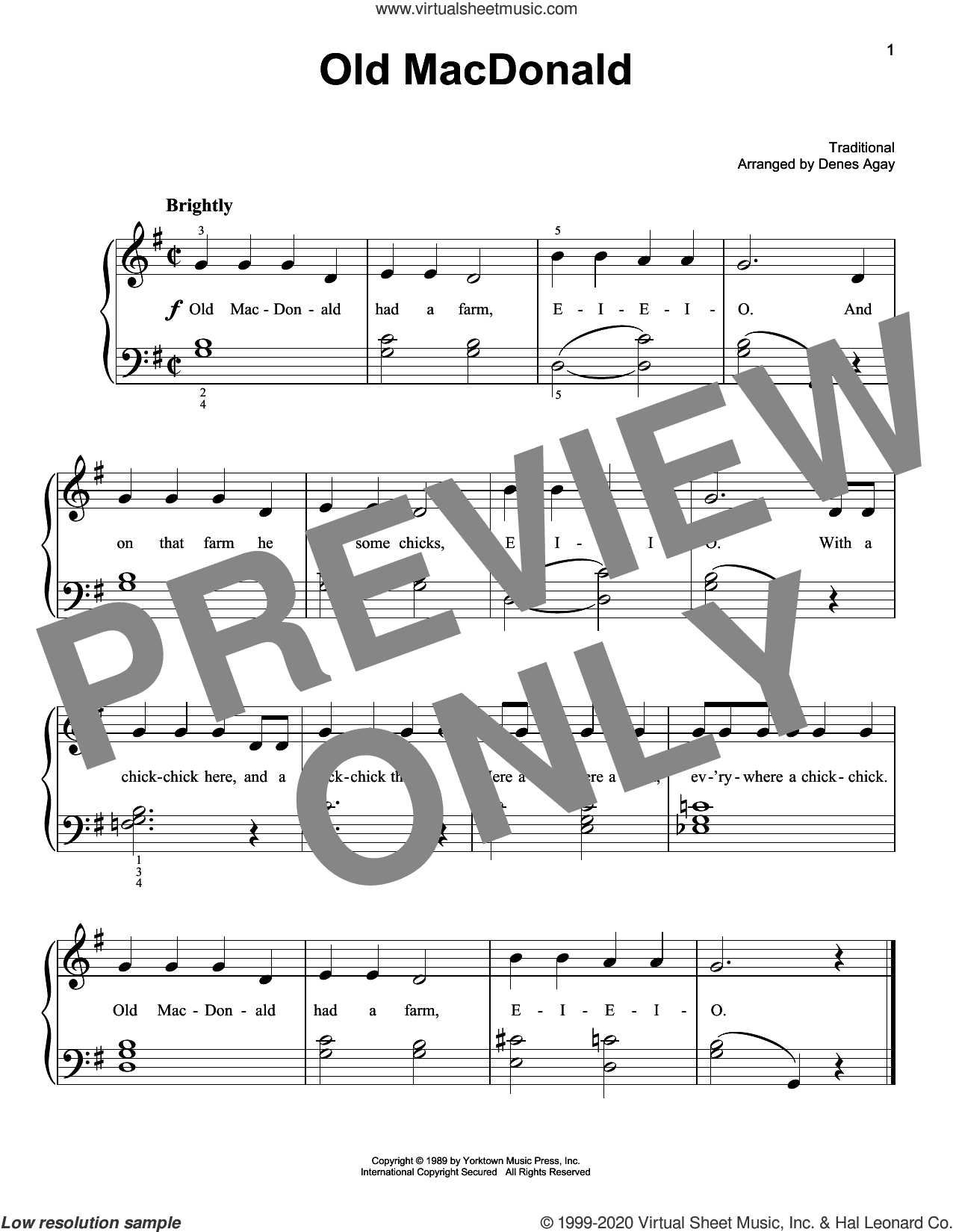 Old MacDonald (arr. Denes Agay)