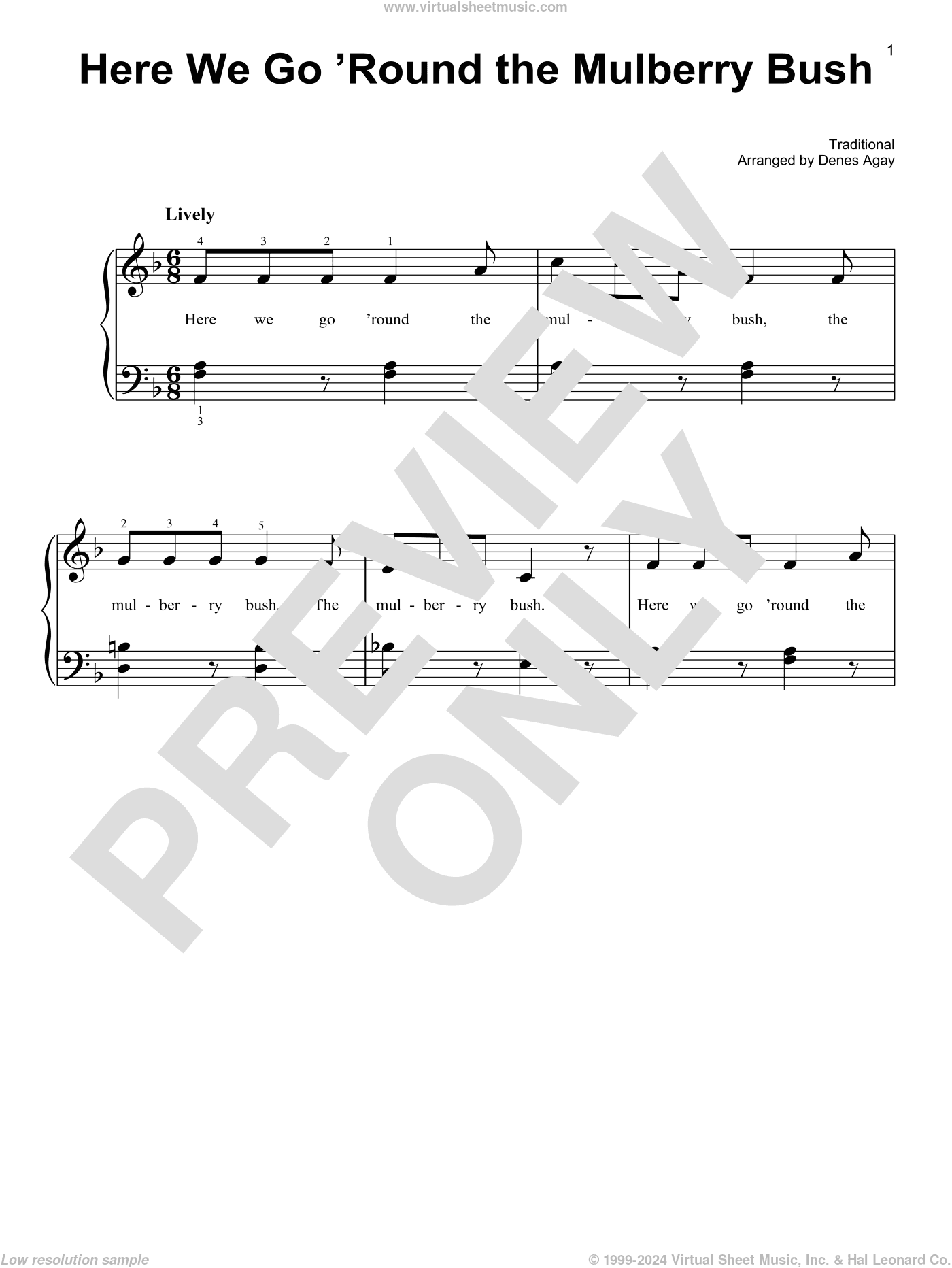Here We Go 'Round The Mulberry Bush (arr. Denes Agay)