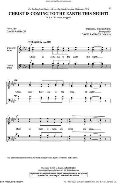 Christ Is Coming To The Earth This Night! (arr. David Rasbach)
