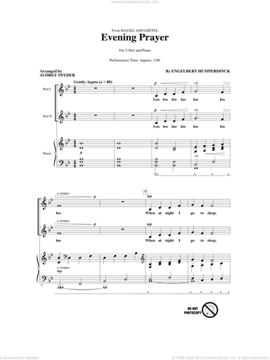 Evening Prayer (from Hansel And Gretel) (arr. Audrey Snyder)