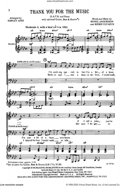 Thank You For The Music (arr. Hawley Ades)
