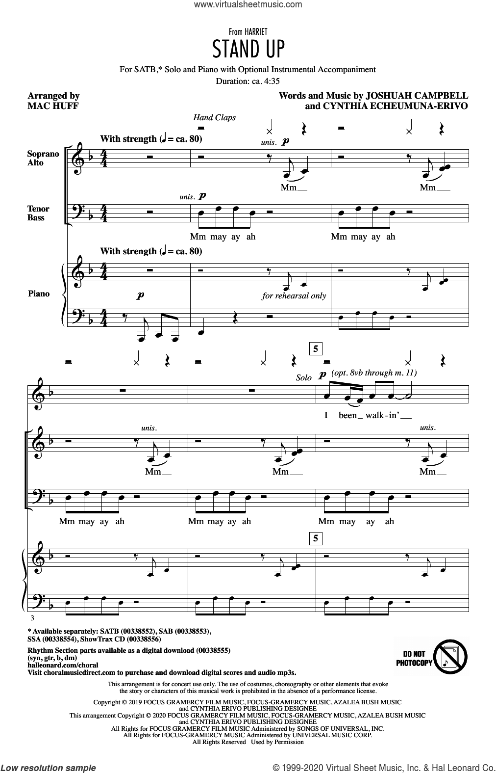 Stand Up (from Harriet) (arr. Mac Huff)