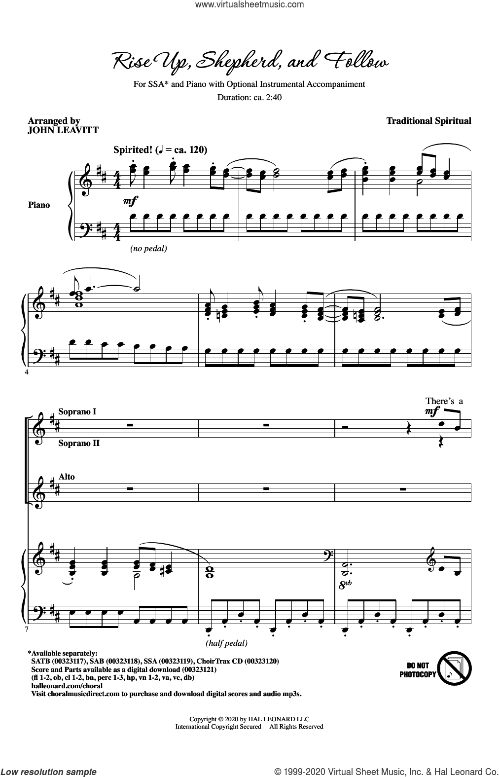 Rise Up, Shepherd, And Follow (arr. John Leavitt)