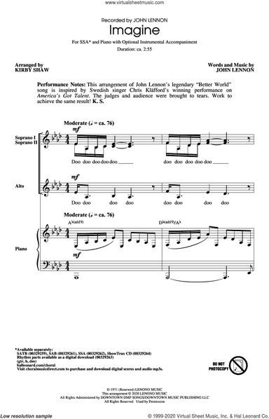 Imagine (arr. Kirby Shaw)