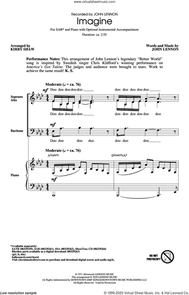 Imagine (arr. Kirby Shaw)
