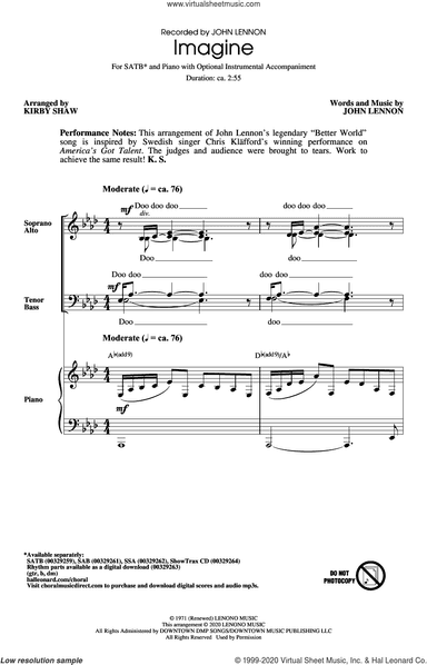 Imagine (arr. Kirby Shaw)