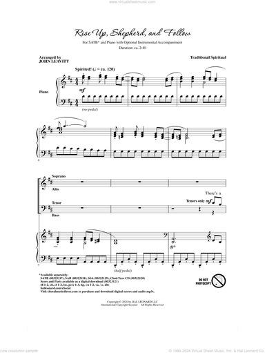 Rise Up, Shepherd, And Follow (arr. John Leavitt)